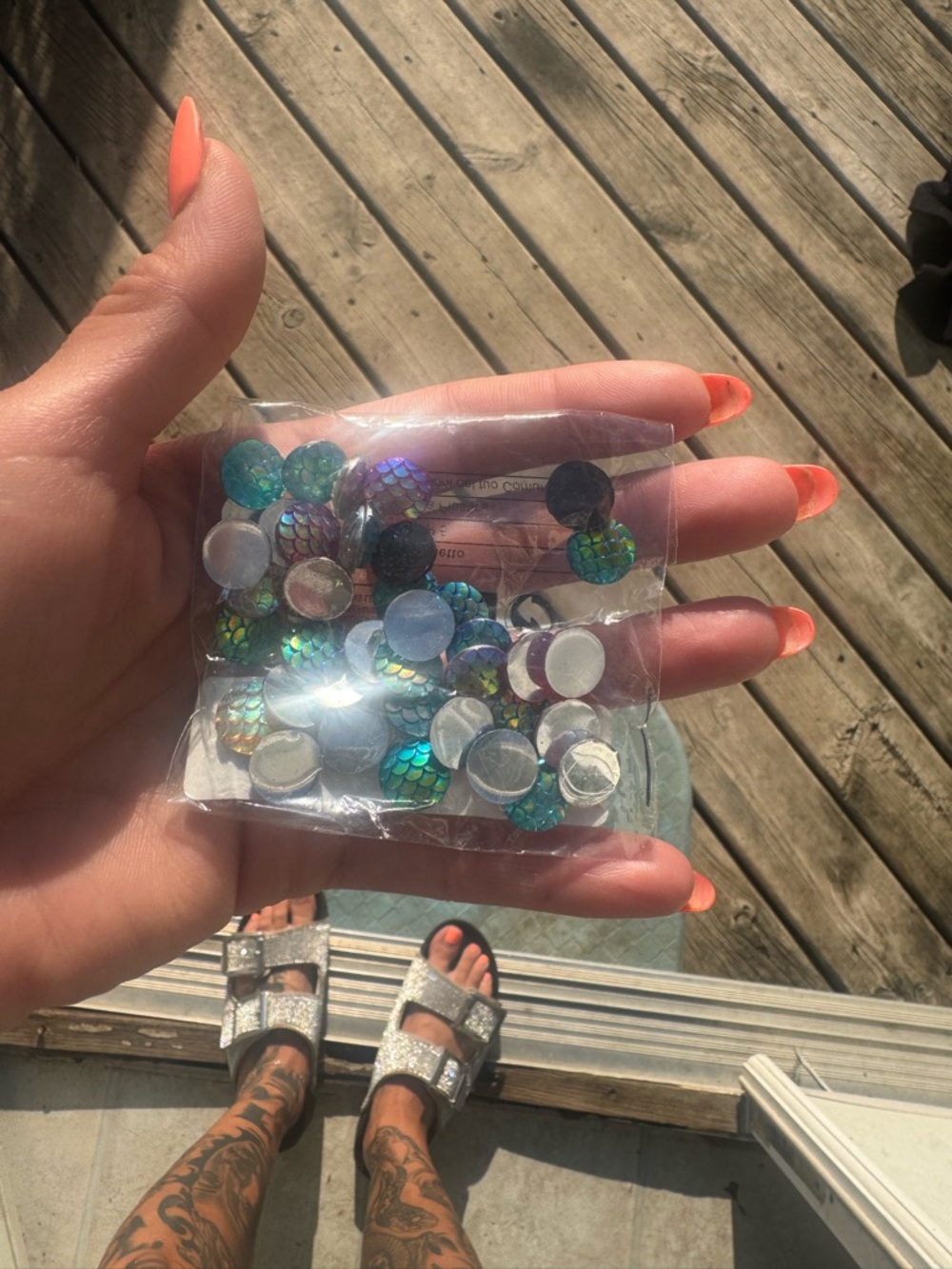 Iridescent Mermaid or dragon  Scale Flatback Cabochons - Teal Purple Mix green
